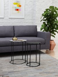 Contrasting Complementary Black and White End Tables - Brighton