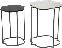 Contrasting Complementary Black and White End Tables - Brighton-2