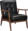 Black Leatherette Accent Chair - Rocky