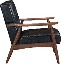 Black Leatherette Accent Chair - Rocky-2