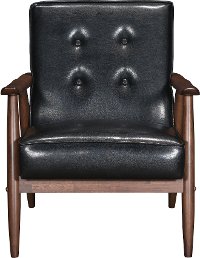 Black Leatherette Accent Chair - Rocky-4