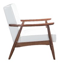 White Leatherette Accent Chair - Rocky-2