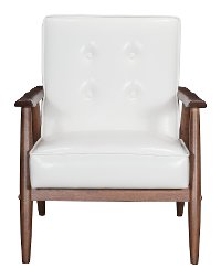 White Leatherette Accent Chair - Rocky-4