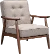 Putty Gray Linen Accent Chair - Rocky