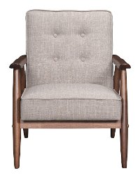 Putty Gray Linen Accent Chair - Rocky-4