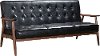 Black Leatherette Sofa - Rocky Collecti