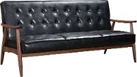 Black Leatherette Sofa - Rocky Collecti