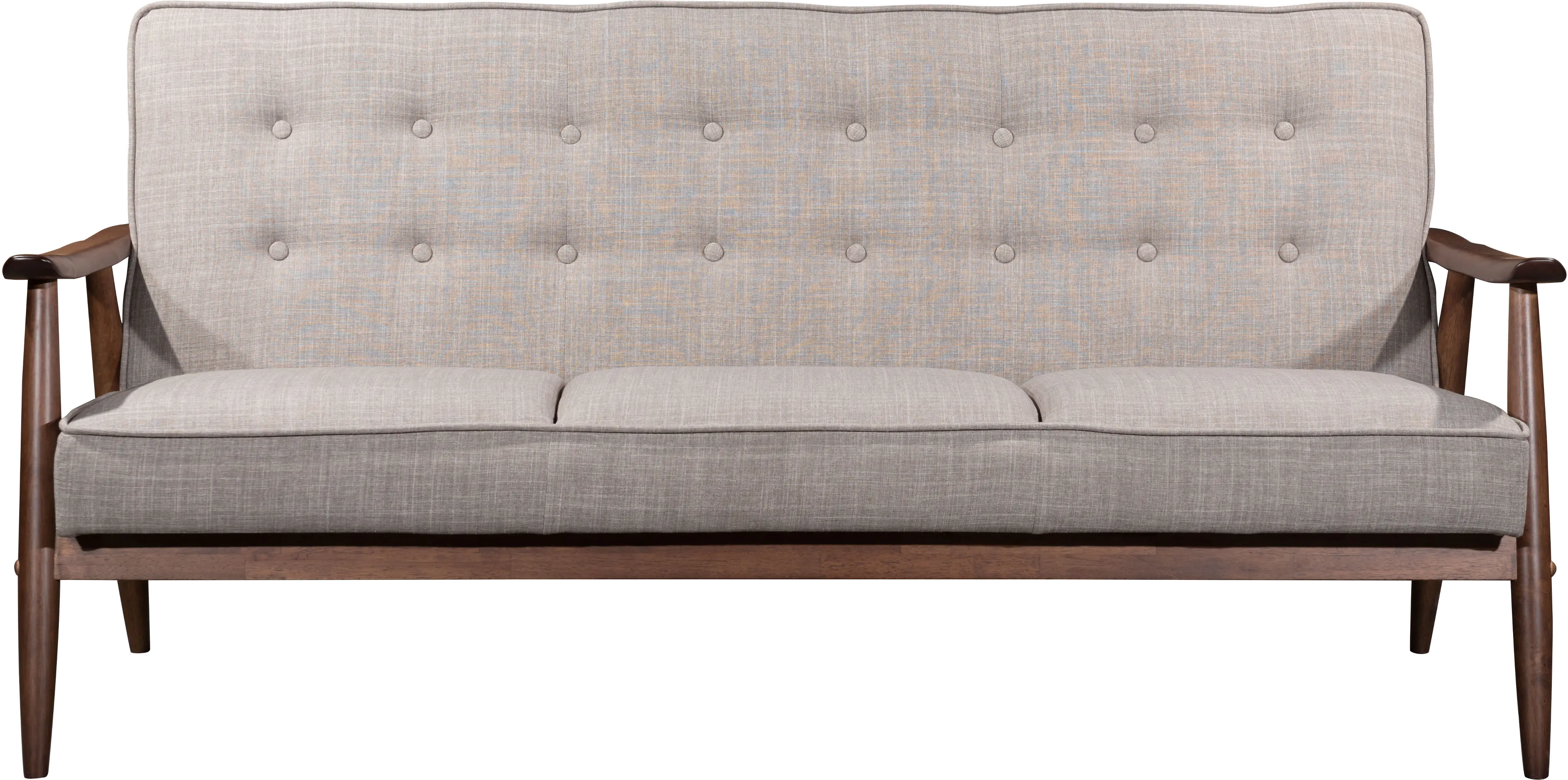 Putty Gray Leatherette Sofa - Rocky-1