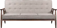Putty Gray Leatherette Sofa - Rocky