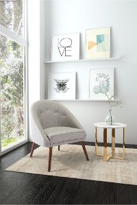 Casual Contemporary Light Gray Accent Chair - Carter