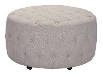 Contemporary Beige Tufted Ottoman - Neal