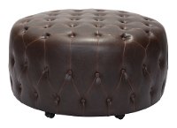 Contemporary Brown Tufted Ottoman - Neal-2
