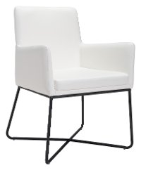 Contemporary Modern White Upholstered Lounge Chair - Axel