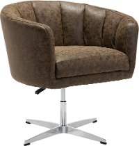 Vintage Modern Coffee Brown Swivel Lounge Chair - Wilshire