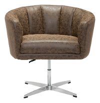 Vintage Modern Coffee Brown Swivel Lounge Chair - Wilshire-3