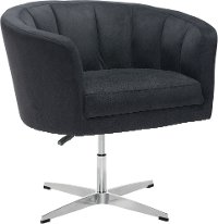 Vintage Modern Black Swivel Lounge Chair - Wilshire
