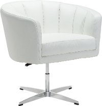 Vintage Modern White Swivel Lounge Chair - Wilshire