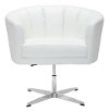 Vintage Modern White Swivel Lounge Chair - Wilshire-3