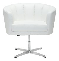 Vintage Modern White Swivel Lounge Chair - Wilshire-3