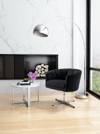 Vintage Modern White Swivel Lounge Chair - Wilshire-6