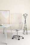 Wired Chrome and White Office Chair - Wire Office