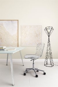 Wired Chrome and White Office Chair - Wire Office