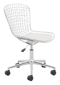 Wired Chrome and White Office Chair - Wire Office-2