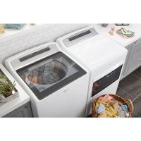 KIT Whirlpool Top Load Washer and Dryer Set with Load Top Window - White Gas