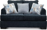Contemporary Baltic Blue Loveseat - Lansing