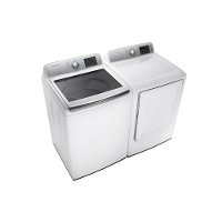 KIT Samsung Top Load Washer and Electric Dryer with Rear Controls Set - White
