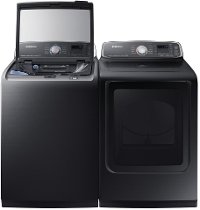 KIT Samsung Top Load Washer and Dryer Set - Black Stainless Steel Gas-2