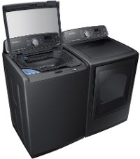 KIT Samsung Top Load Washer and Dryer Set - Black Stainless Steel Gas-4