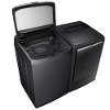 KIT Samsung Top Load Washer and Sensor Dryer Set - Black Stainless Steel Electric-1
