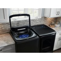 KIT Samsung Top Load Washer and Dryer Set - Black Stainless Steel Electric