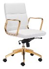 Sleek and Sassy White and Gold Office Chair - Scientist