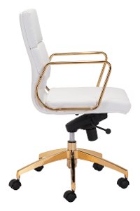 Sleek and Sassy White and Gold Office Chair - Scientist-2