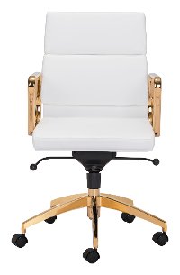 Sleek and Sassy White and Gold Office Chair - Scientist-3