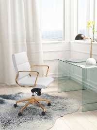 Sleek and Sassy White and Gold Office Chair - Scientist-5