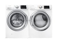 KIT Samsung Front Load Washer and Dryer Laundry Set - White Electric