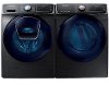 KIT Samsung Laundry Pair with Front Load Washer and Gas Dryer - Black Stainless Steel Gas
