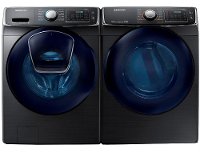 KIT Samsung Laundry Pair with Front Load Washer and Gas Dryer - Black Stainless Steel Gas