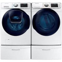 KIT Samsung Front Load Washer and Dryer Laundry Set - White Gas