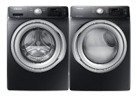KIT Samsung Front Load Washer and Dryer Set - Black Stainless Steel Gas