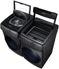 KIT Samsung Front Load Washer and Laundry Set - Black Stainless Steel Gas-2