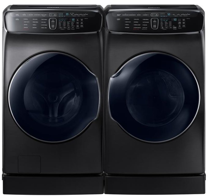 Samsung FlexWash Front Load Washer and Dryer Set - Black Stainless Samsung Stainless Steel Washer And Dryer