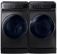 KIT Samsung FlexWash Front Load Washer and Electric Dryer Pair - Black Stainless Steel