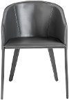 Coal Gray Leather Dining Chair - Pallas