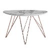 Simple Small Marble and Gold Coffee Table - Enzi
