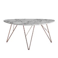 Simple Marble and Gold Coffee Table - Enzi