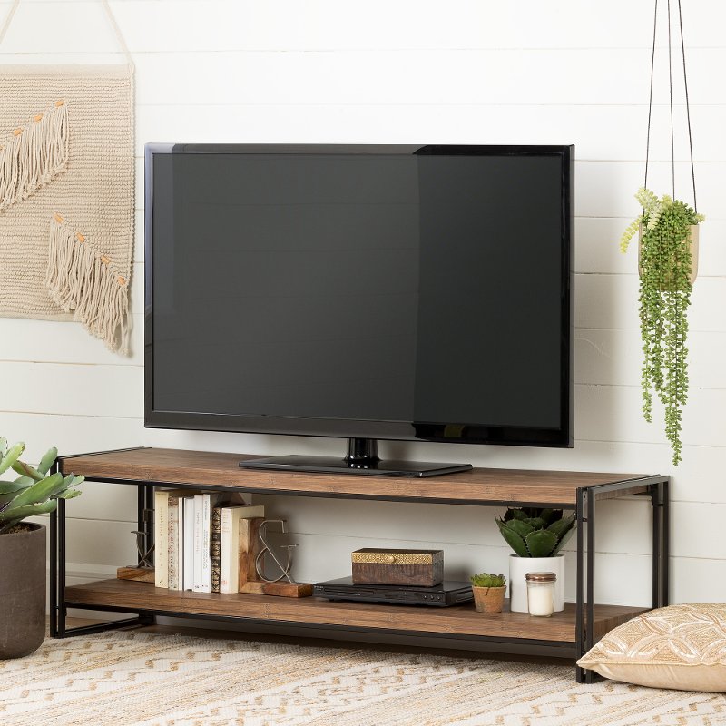 60 Inch Rustic Bamboo Tv Stand Gimetri Rc Willey Furniture Store